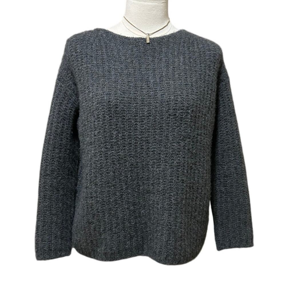 Vince Gray Cashmere Blend Textured Knit Sweater Womens XS Soft Cozy Minimalist